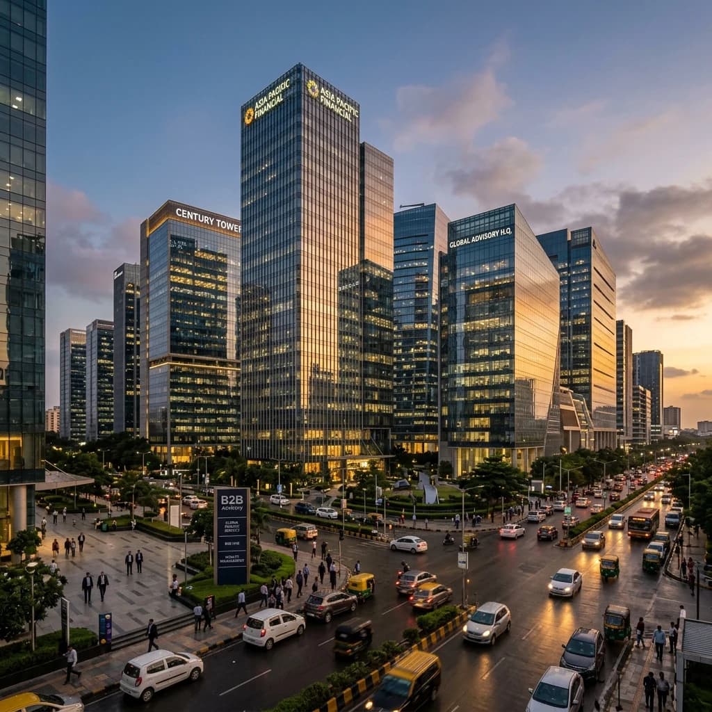 Lahore and Islamabad corporate skyline at sunset